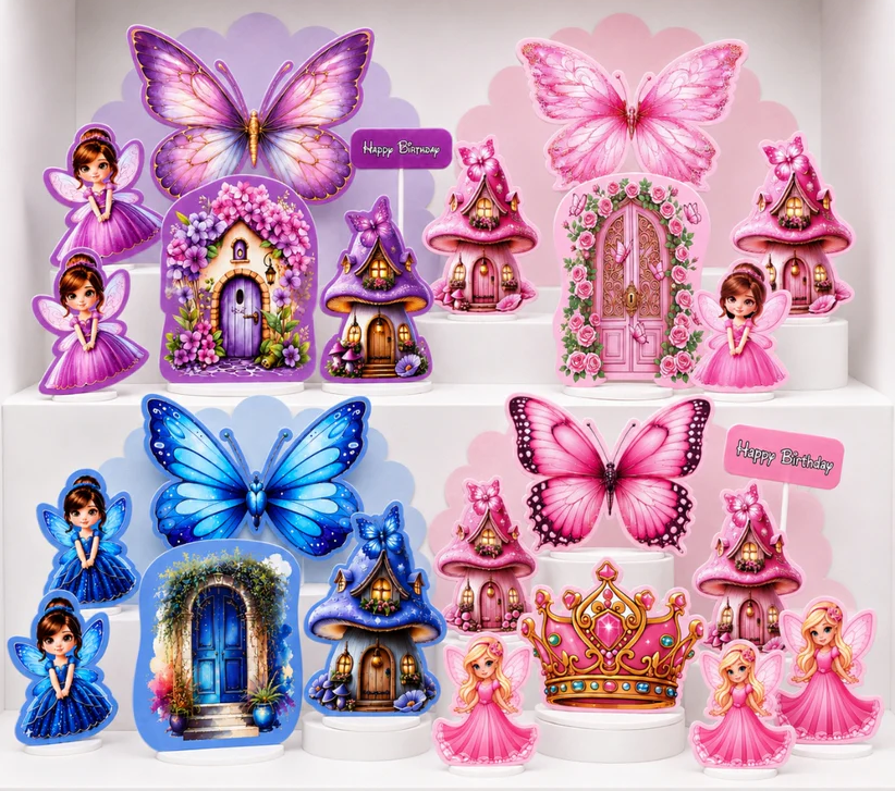 Fairy Theme Cake Topper Set for Birthday Cakes | Available in 4 Designs | Pack of 1